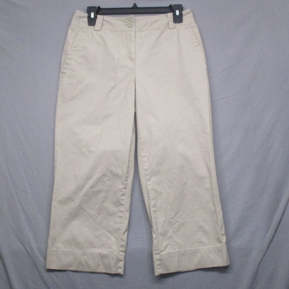 Ann Taylor Crop Loose Fit Khaki's Beige Women Size | 4